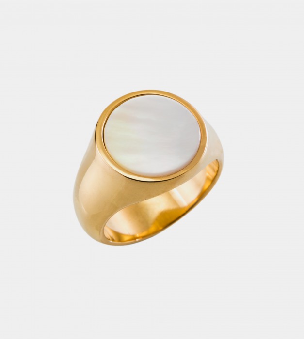 Signet Nacre Ring